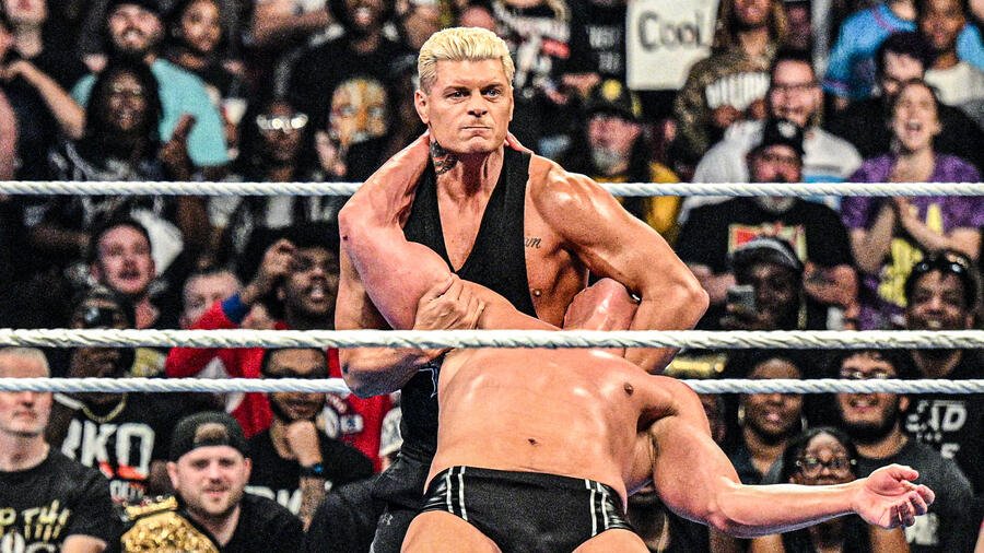 Cody rhodes and gunther confrontation on wwe smackdown - tjr wrestling Cody rhodes and gunther face off during wwe smackdown in barcelona before their clash in italy championship match.