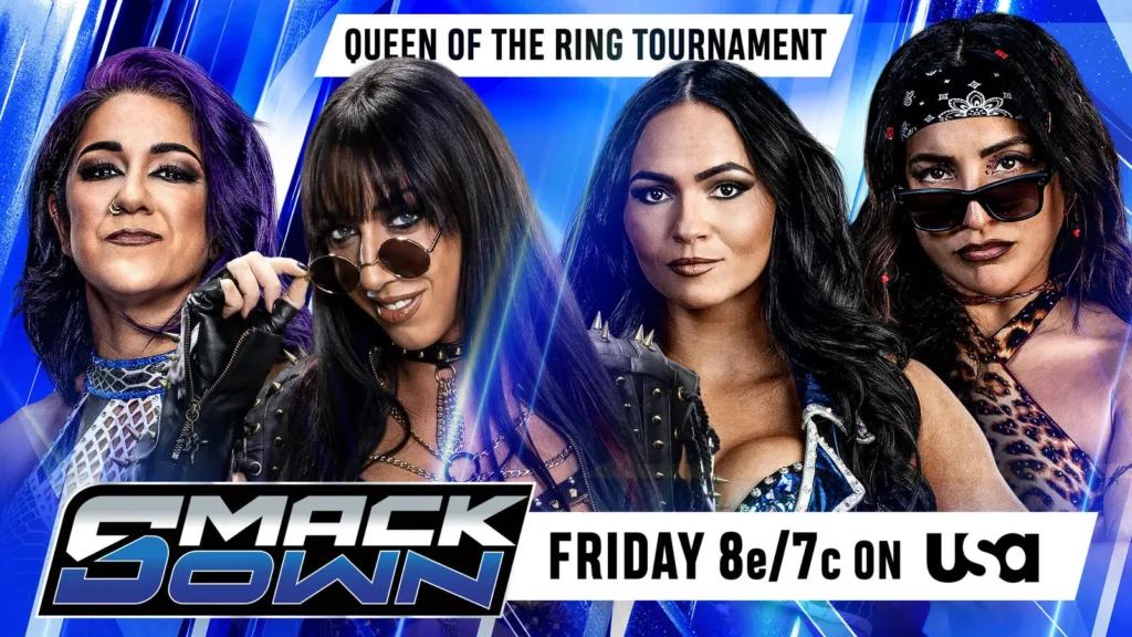 Raquel rodriguez celebrates after winning her queen of the ring fatal four-way match on wwe smackdown, securing a spot in the tournament semifinals. - tjr wrestling
