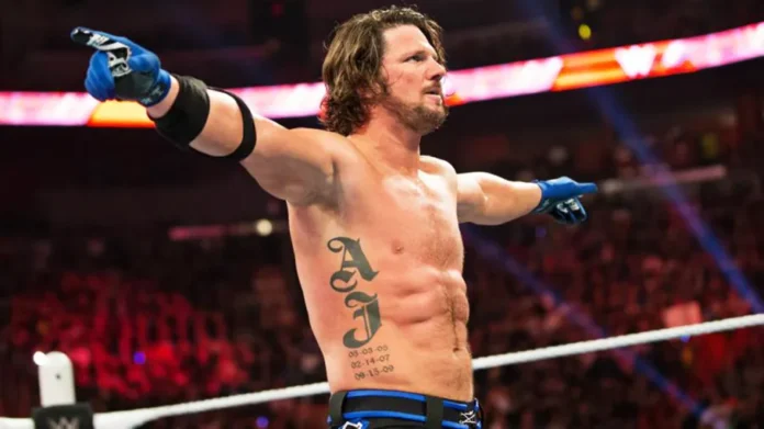 AJ Styles speaks during an interview while discussing retirement, a possible WWE return, and helping his son begin a wrestling career.