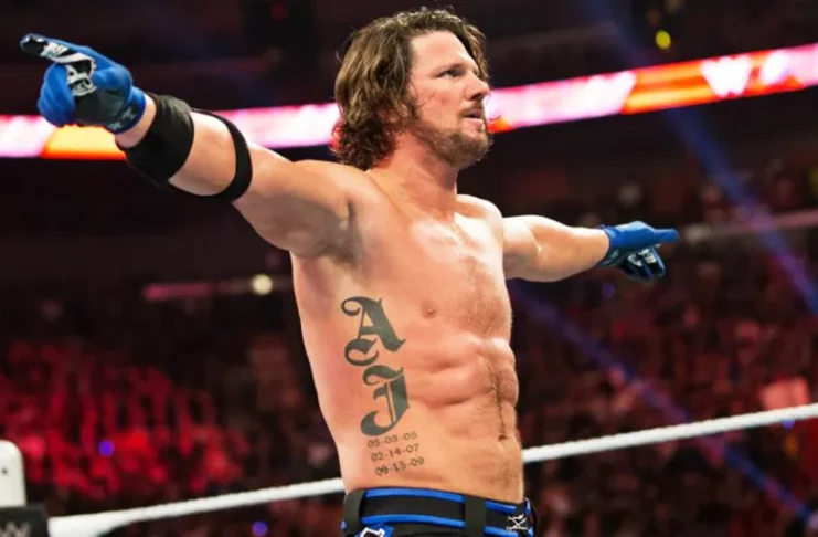 AJ Styles speaks during an interview while discussing retirement, a possible WWE return, and helping his son begin a wrestling career.