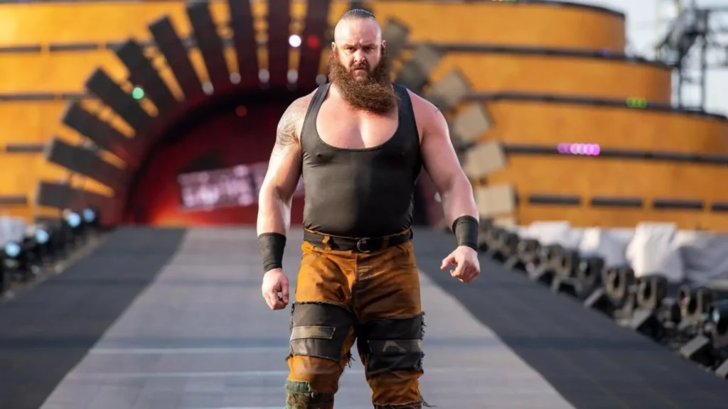Braun strowman makes an impressive wwe entrance - tjr wrestling Former wwe superstar braun strowman walking down the entrance ramp with an intense expression during a show